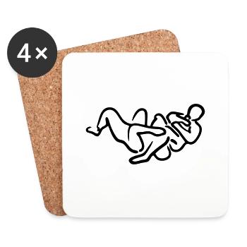 brazilian jiu jitsu bjj armbar illustrat - Dessous de verre (lot de 4) - blanc - Devant