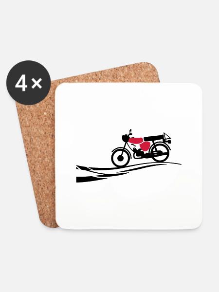 Fahrzeug - Simson S51 - Untersetzer (4er-Set) - Weiß
