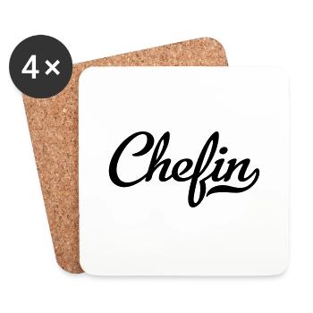 Chefin - Untersetzer (4er-Set) - Weiß - Vorne
