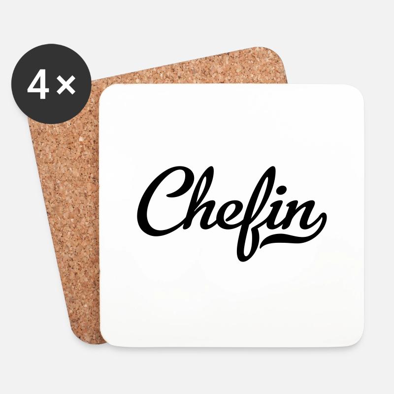 Chefin - Untersetzer (4er-Set) - Weiß