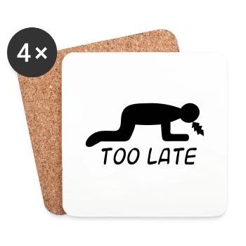 Alcohol Party Hangover Gift for PartyGoers - Coasters (set of 4) - white - Front