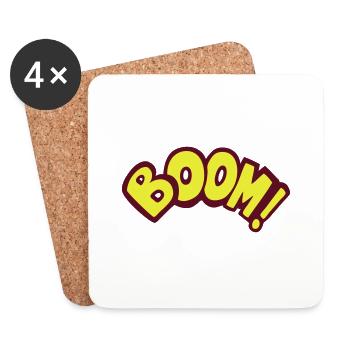 boom geek gamer fun quote gaming comics - Untersetzer (4er-Set) - Weiß - Vorne