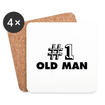 number one old man - Dessous de verre (lot de 4) - blanc - Devant