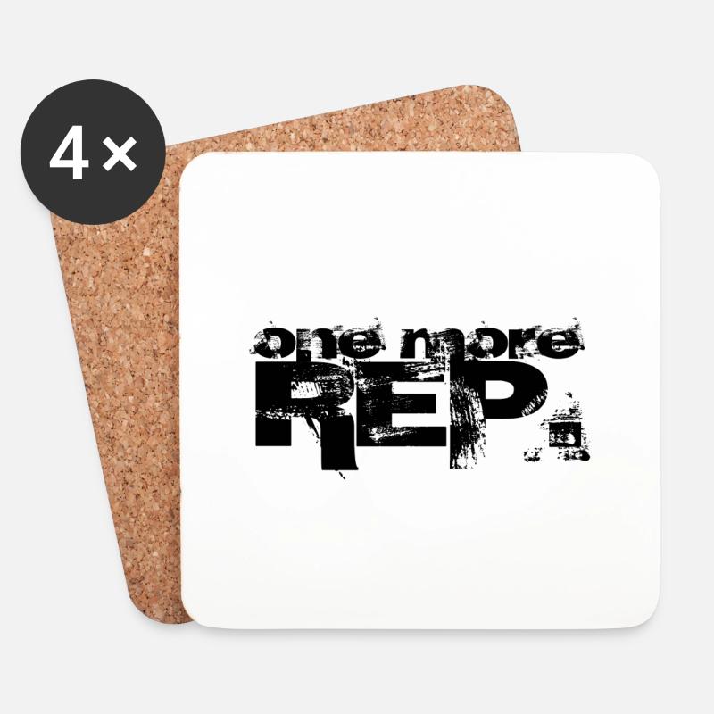 one more REP. (schwarz) - Untersetzer (4er-Set) - Weiß