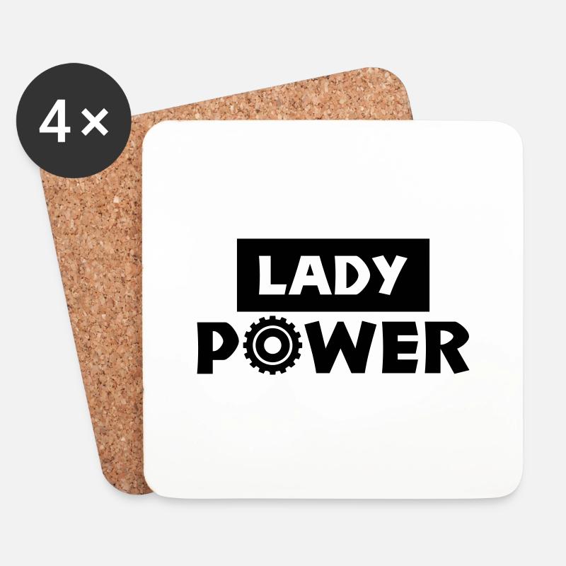 lady power - Untersetzer (4er-Set) - Weiß
