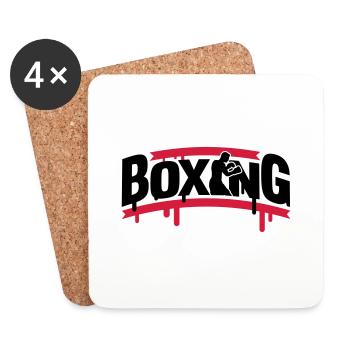 boxing_1_f2 - Dessous de verre (lot de 4) - blanc - Devant