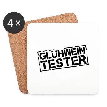 gluehwein_tester_di1 - Untersetzer (4er-Set) - Weiß - Vorne