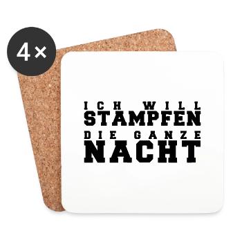 Ich will Stampfen die ganze Nacht Rave Techno Club - Untersetzer (4er-Set) - Weiß - Vorne