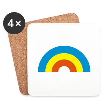 Regenbogen - Untersetzer (4er-Set) - Weiß - Vorne