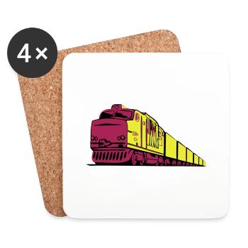 Freight railway locomotive - Coasters (set of 4) - white - Front