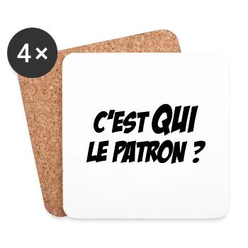 C'est QUI le Patron ? - Dessous de verre (lot de 4) - blanc - Devant