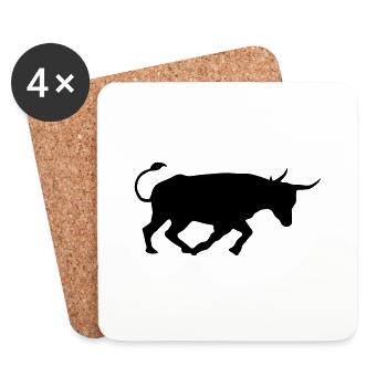 taureau de combat andalousie espagnol basque bull - Dessous de verre (lot de 4) - blanc - Devant