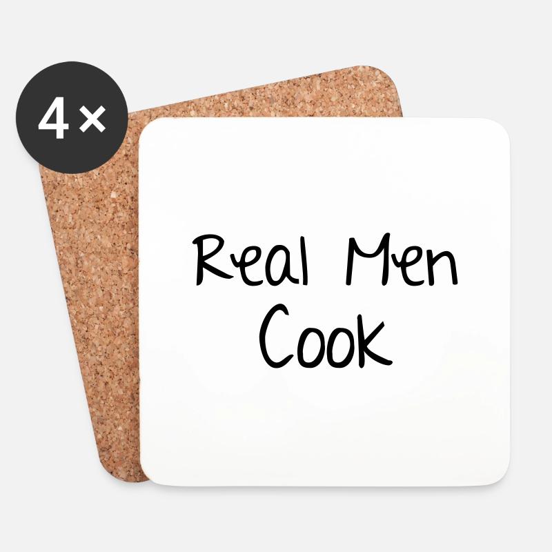 Men Cook - Untersetzer (4er-Set) - Weiß