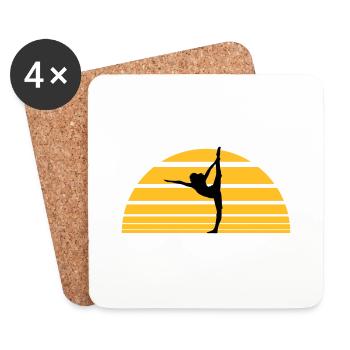Coucher de soleil yoga Soleil - Dessous de verre (lot de 4) - blanc - Devant