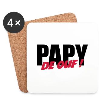Papy de ouf ! - Dessous de verre (lot de 4) - blanc - Devant