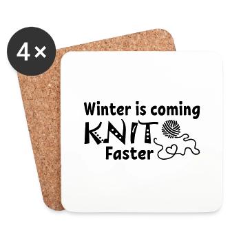 Knit Faster - Untersetzer (4er-Set) - Weiß - Vorne