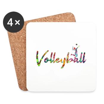 Volleyball - Dessous de verre (lot de 4) - blanc - Devant