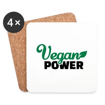 Vegan - Untersetzer (4er-Set) - Weiß - Vorne