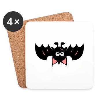 Monstamoon - CrazyBatimon - Untersetzer (4er-Set) - Weiß - Vorne