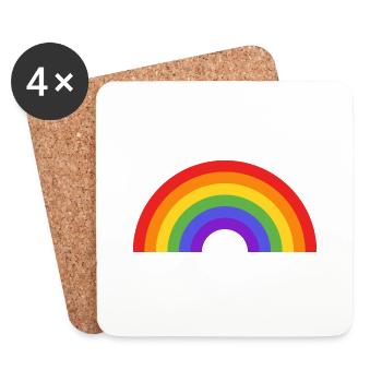 Regenbogen - Untersetzer (4er-Set) - Weiß - Vorne