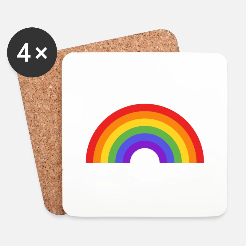 Regenbogen - Untersetzer (4er-Set) - Weiß