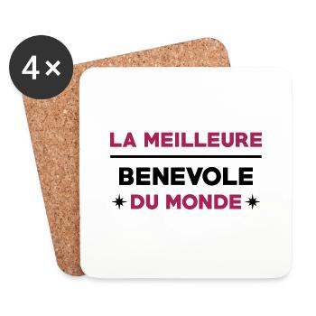 Bénévolat / Bénévole / Solidaire / Humanitaire - Dessous de verre (lot de 4) - blanc - Devant