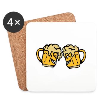 biere glass toast alcohol - Coasters (set of 4) - white - Front
