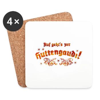 Hüttengaudi Apres Ski Design - Untersetzer (4er-Set) - Weiß - Vorne