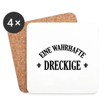 Lausiger Dreckige schmutzig schmuddelig Miststück - Untersetzer (4er-Set) - Weiß - Vorne