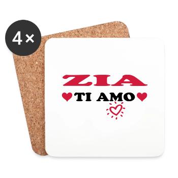 Zia ti amo - Dessous de verre (lot de 4) - blanc - Devant