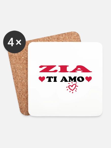 Zia ti amo - Coasters (set of 4) - white