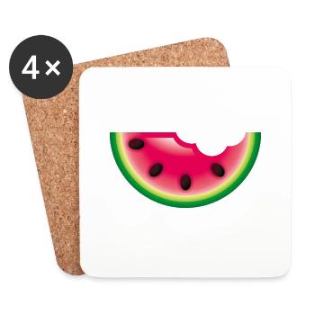 Smiley Watermelon - Untersetzer (4er-Set) - Weiß - Vorne