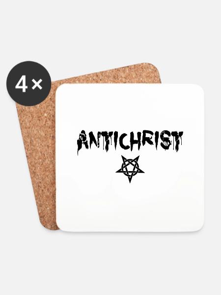 Antichrist - Lucifer - Untersetzer (4er-Set) - Weiß