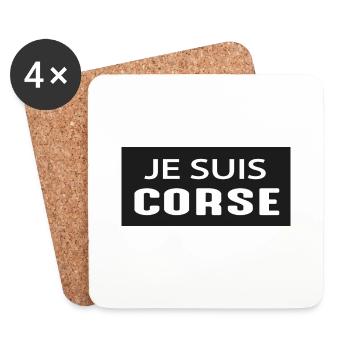 Je suis corse - Dessous de verre (lot de 4) - blanc - Devant