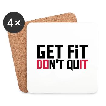do it get fit dont quit logo design cool trainiere - Coasters (set of 4) - white - Front