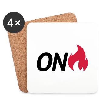 on fire - Coasters (set of 4) - white - Front