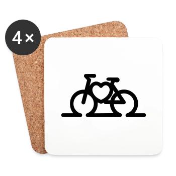 Radfahren - Untersetzer (4er-Set) - Weiß - Vorne