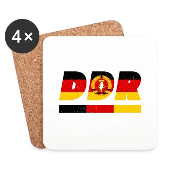 Deutsche Demokratische Republik Flagge Fahne DDR - Untersetzer (4er-Set) - Weiß - Vorne