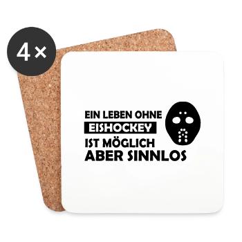 Ein Leben ohne Eishockey ist möglich aber sinnlos - Untersetzer (4er-Set) - Weiß - Vorne