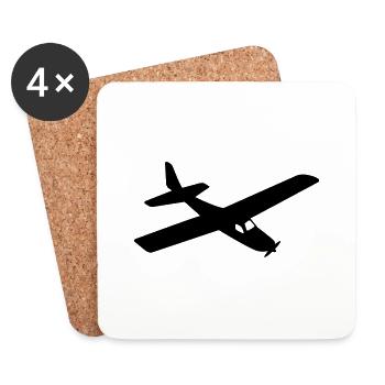 flugzeug - Untersetzer (4er-Set) - Weiß - Vorne