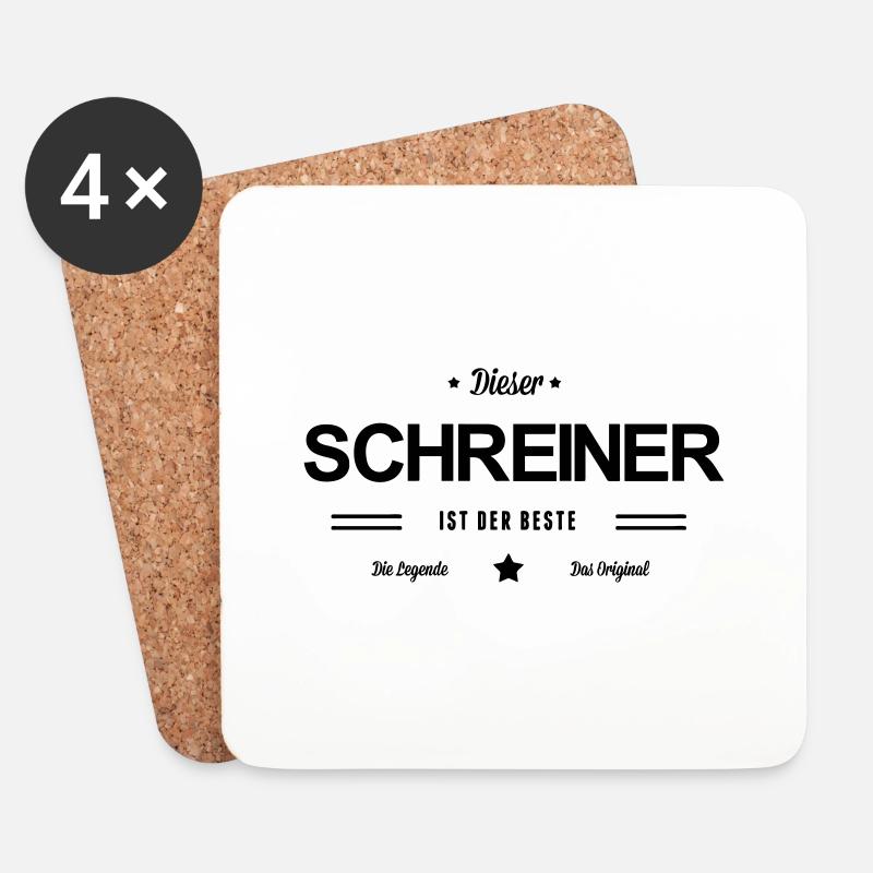 Bester Schreiner - Untersetzer (4er-Set) - Weiß
