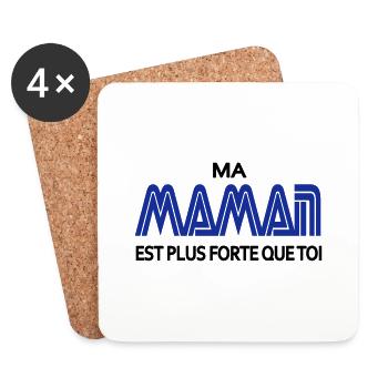 Ma maman est plus fort que toi - Dessous de verre (lot de 4) - blanc - Devant