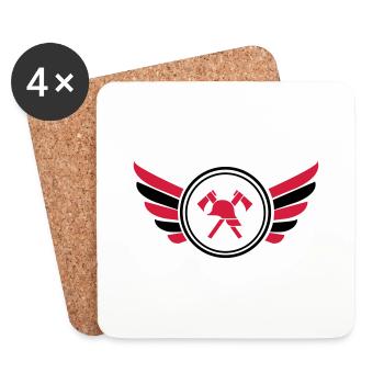 feuerwehr_wappen_02 - Coasters (set of 4) - white - Front