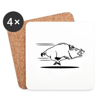 wildschwein rennen - Untersetzer (4er-Set) - Weiß - Vorne