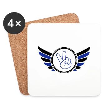 wappen_peace_02 - Untersetzer (4er-Set) - Weiß - Vorne