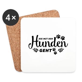 die mit den hunden geht - Untersetzer (4er-Set) - Weiß - Vorne