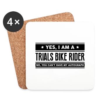Yes I am a trials bike rider no you cant - Coasters (set of 4) - white - Front