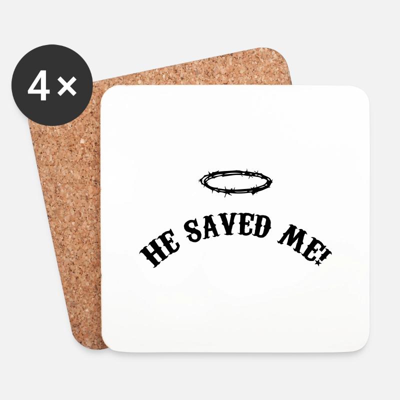he_saved_me_001 - Untersetzer (4er-Set) - Weiß
