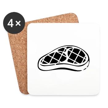 steak design - Untersetzer (4er-Set) - Weiß - Vorne