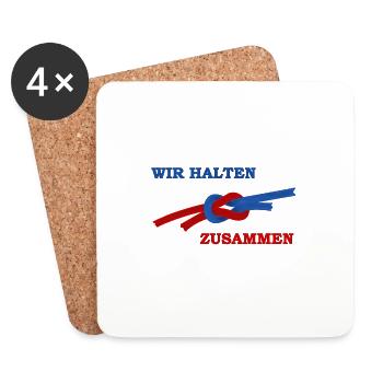 Wir halten zusammen, Knoten - Untersetzer (4er-Set) - Weiß - Vorne